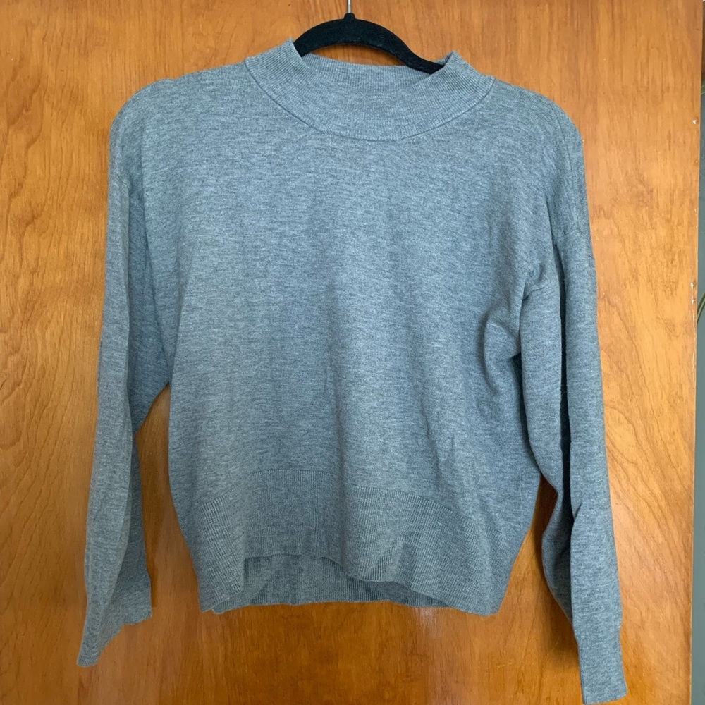 Gray mock neck sweater
